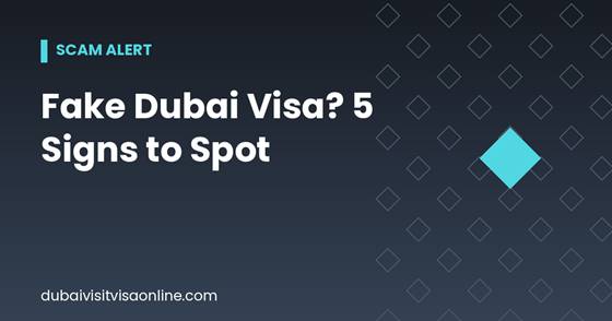 Fake Dubai visa warning signs guide banner from dubaivisitvisaonline.com