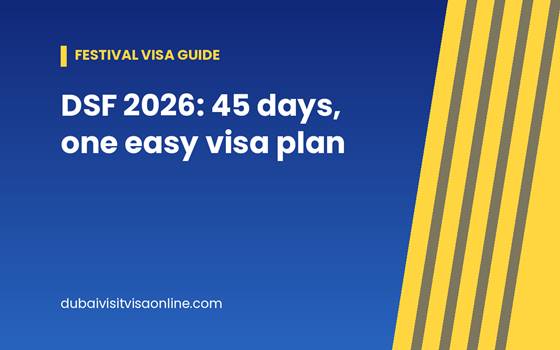 Dubai Shopping Festival 2026 visa plan banner, 4 December to 17 January